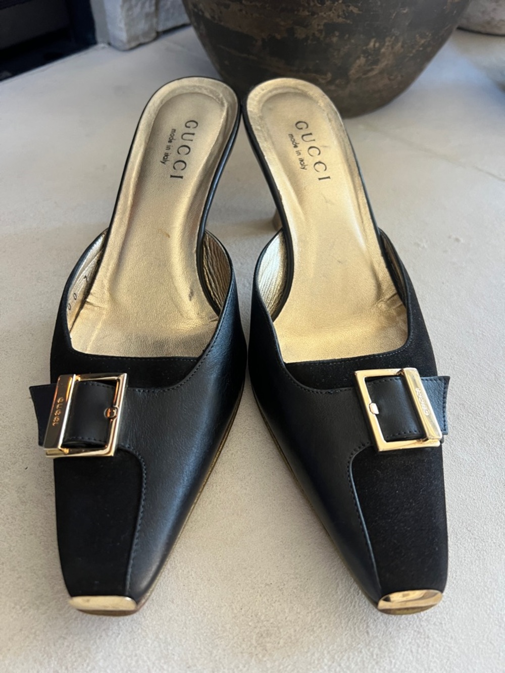 Vintage Gucci kitten heel mule slides heels 6 6.5 7
